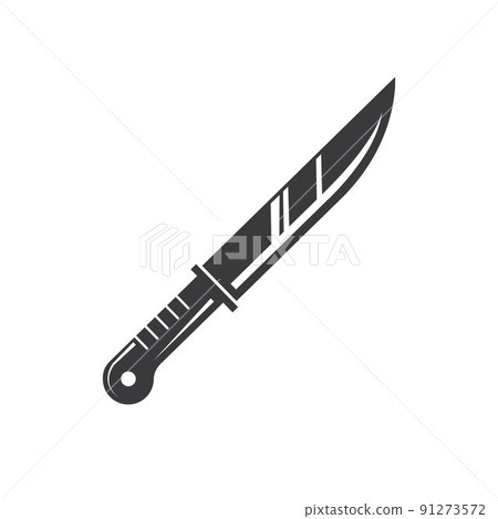 black kitchen knife vector icon illustration design template 91273572
