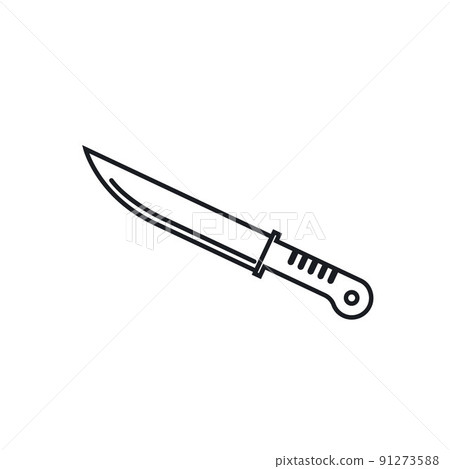 kitchen knife line vector icon illustration design template 91273588