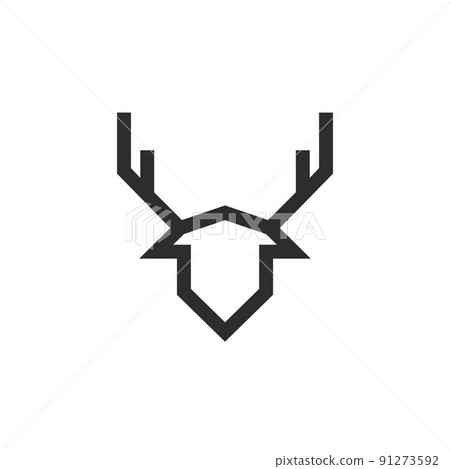 Deer head ilustration icon vector design Deer head ilustration icon vector design 91273592