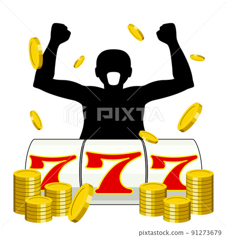 Icon of a man with three-seven slots 91273679