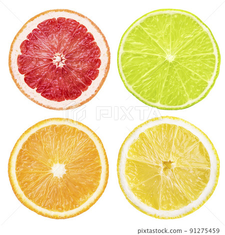 citrus fruits slices set citrus fruits slices set 91275459