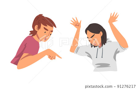 Angry Frowning Man and Woman Character Expressing Distaste and Antipathy for Someone Vector Set Angry Frowning Man and Woman Character Expressing Distaste and Antipathy for Someone Vector Set 91276217