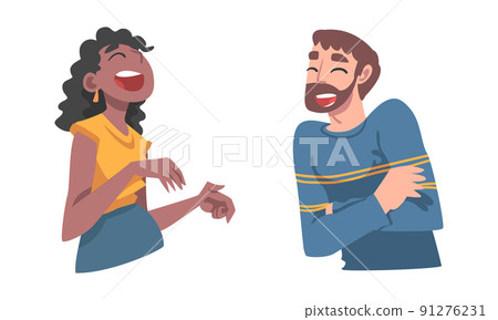 Laughing Out Loud Man and Woman Character Feeling Amused and Full of Fun Vector Set Laughing Out Loud Man and Woman Character Feeling Amused and Full of Fun Vector Set 91276231