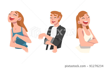 Laughing Out Loud Man and Woman Character Feeling Amused and Full of Fun Vector Set Laughing Out Loud Man and Woman Character Feeling Amused and Full of Fun Vector Set 91276234