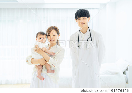 母親和孩子和醫生兒科醫生 91276336