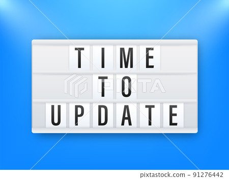 Lightbox with Time to update. Megaphone banner. Web design 91276442