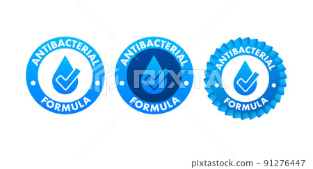 Anti bacterial and virus solution. 3d shield icon. White background 91276447