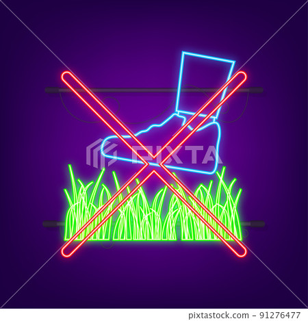 Do on green background. Red sign forbidden. neon icon Do on green background. Red sign forbidden. neon icon 91276477