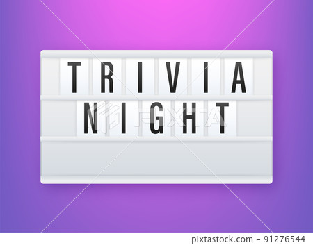 Lightbox label with trivia night. Lightbox banner. Web design. Vector stock illustration. 91276544