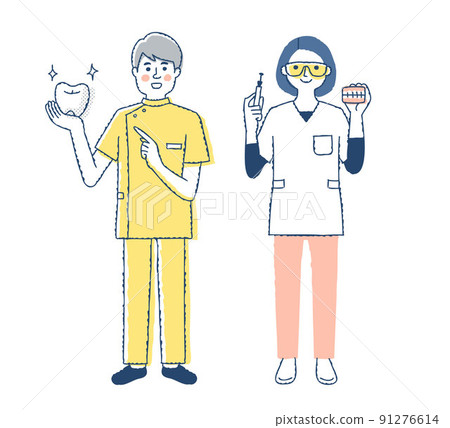 Dentist and dental technician 91276614