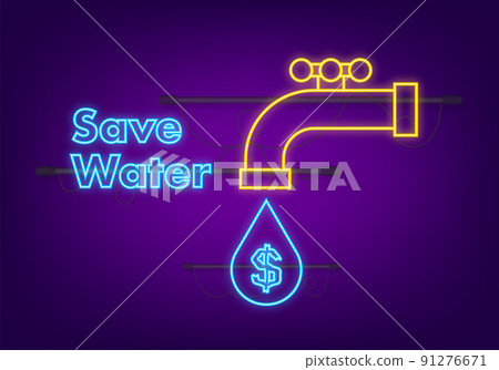 Water money, great design for any purposes. Neon icon. Business financial investment 91276671