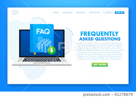 Frequently asked questions FAQ banner. Speech bubble with text FAQ. Vector stock illustration. 91276679