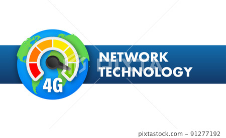 4G network wireless systems and internet. Communication network. Vector illustration 91277192
