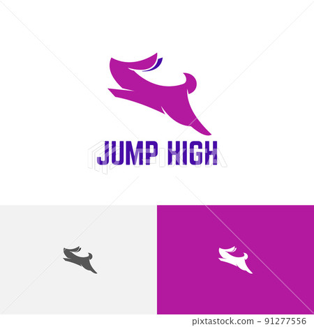Bunny Rabbit Hare Run Jump High Silhouette Logo Bunny Rabbit Hare Run Jump High Silhouette Logo 91277556