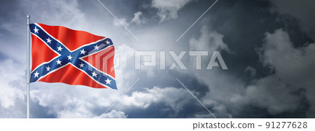 Confederate flag on a cloudy sky Confederate flag on a cloudy sky 91277628