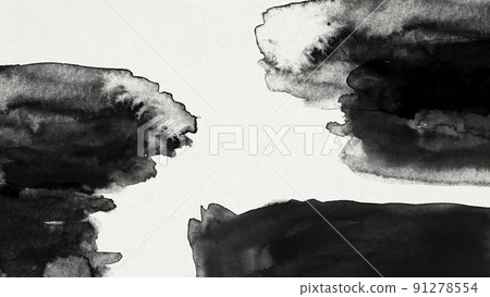 Abstract background material using Japanese paper, watercolor painting unevenness 91278554