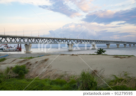 Padma Multipurpose Bridge at Padma river in Bangladesh Padma Multipurpose Bridge at Padma river in Bangladesh 91279595