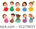 Variety of colors for children to study and learn. vector, illustration  91279655