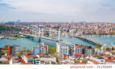 Great view of Istanbul from the Galata Tower.Turkey. European part of the city. Great view of Istanbul from the Galata Tower.Turkey. European part of the city. 91280800