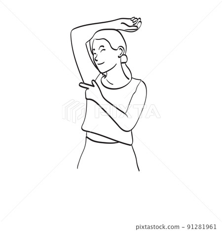 line art armpit woman hand up clean skin depilation illustration vector hand drawn isolated on white background line art armpit woman hand up clean skin depilation illustration vector hand drawn isolated on white background 91281961