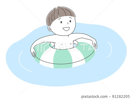 Illustration material of boy playing with a float 91282205