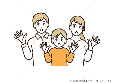 Amazing young family vector illustration material 91282864