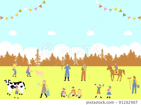 People who enjoy the farmer experience 91282987