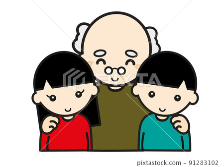 祖父被孫子們包圍 祖父被孫子們包圍 91283102