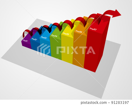 7 steps and arrows Rainbow color infographic Vector illustration 7 steps and arrows Rainbow color infographic Vector illustration 91283197