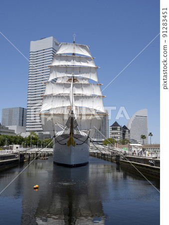 帆船Nippon Maru的帆帆展帆 帆船Nippon Maru的帆帆展帆 91283451