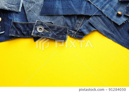 denim patches background Stock Photo