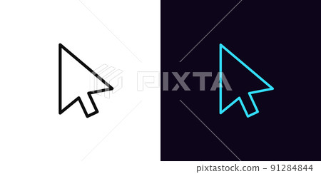 Outline mouse cursor icon, with editable stroke. Computer arrow sign to select and click, interface pointer pictogram. Digital cursor and arrow Outline mouse cursor icon, with editable stroke. Computer arrow sign to select and click, interface pointer pictogram. Digital cursor and arrow 91284844