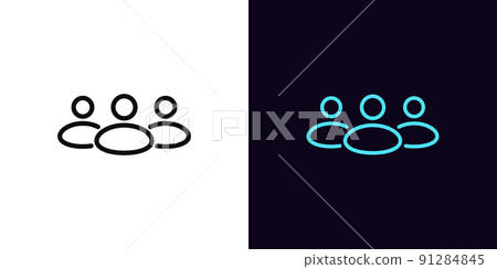 Outline community icon, with editable stroke. Team work and collaboration, social group pictogram. Business club and community Outline community icon, with editable stroke. Team work and collaboration, social group pictogram. Business club and community 91284845