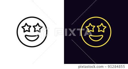 Outline star emoji icon, with editable stroke. Superstar emoticon with starry eyes, star struck face pictogram. Amazed funny emoji Outline star emoji icon, with editable stroke. Superstar emoticon with starry eyes, star struck face pictogram. Amazed funny emoji 91284855