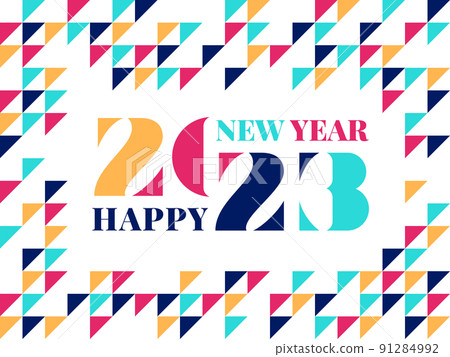 New year 2023 background. Countdown graphic numbers, creative business presentation or calendar cover template. Event tidy celebration poster vector concept 91284992
