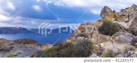 Rocky Coastline and Cliffs, Los Escullos, Cabo de Gata-Nijar Natural Park, Spain 91285577