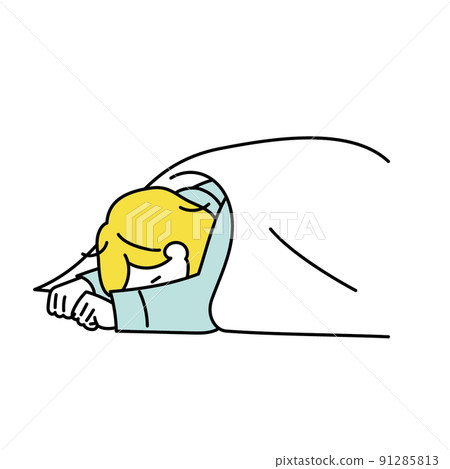 一個女人醒來時可憐的插圖 一個女人醒來時可憐的插圖 91285813