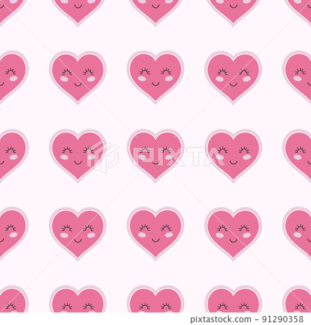 Endless seamless background with pink hearts. Valentine's day Wallpaper. Print for fabric, packaging paper, and textiles. Endless seamless background with pink hearts. Valentine's day Wallpaper. Print for fabric, packaging paper, and textiles. 91290358