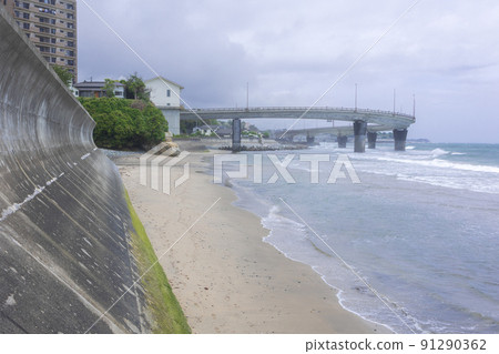 Seawall on the Hatsuzaki coast, Hitachi City, Ibaraki Prefecture 91290362