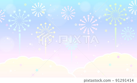 Yumekawa fireworks background material 91291414