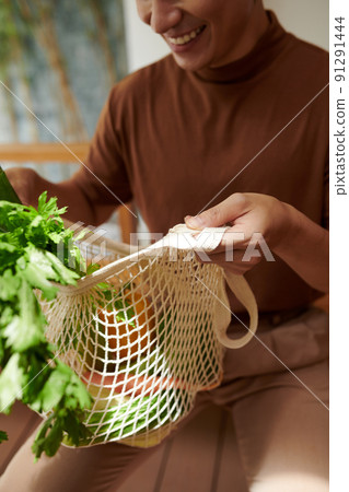 Young Man Shops Local Young Man Shops Local 91291444