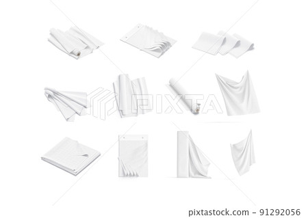 Blank white fabric mockup, different types and views Blank white fabric mockup, different types and views 91292056