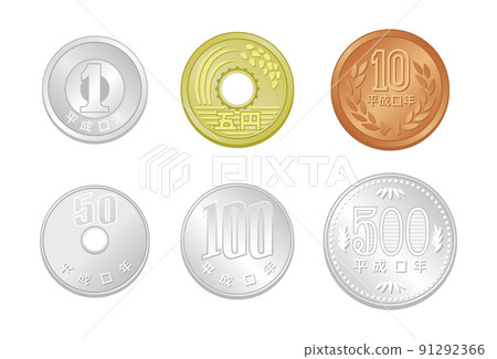 Japanese coin illustration image Japanese coin illustration image 91292366