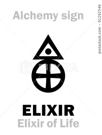 Alchemy Alphabet: The ELIXIR of LIFE (arab. Al'iksir), Elixir of Immortality -- magic potion/powder, grants Eternal Life and Cure-All diseases. The Panacea, The Philosopher's Stone, The Holy Grail. 91292546
