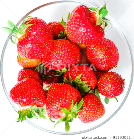 Strawberry on a white background. Top view Strawberry on a white background. Top view 91293031