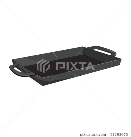 black iron skillet cartoon vector illustration 91293670