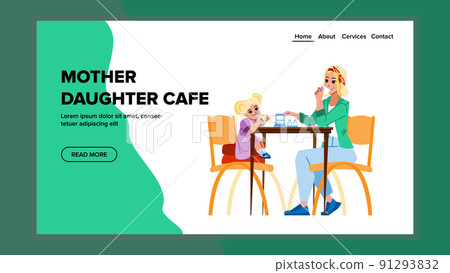 mother daughter cafe vector mother daughter cafe vector 91293832