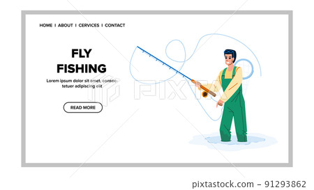 fly fishing vector 91293862