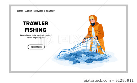 trawler fishing vector 91293911
