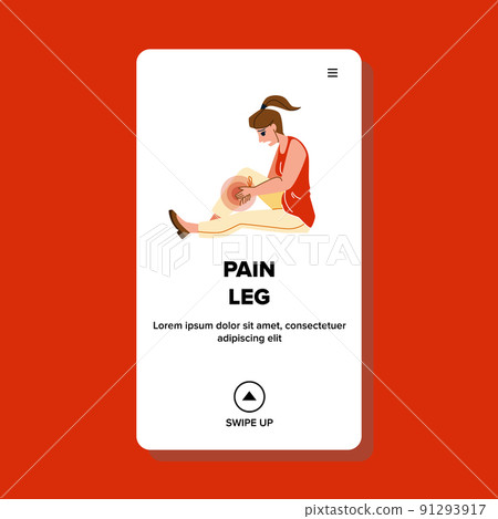pain leg vector 91293917